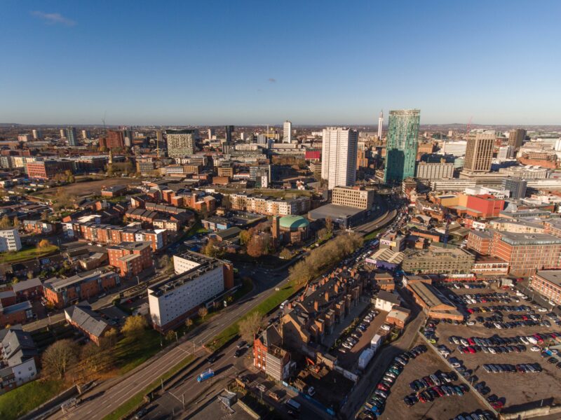 View of the Birmingham city skyline, featuring tall buildings to highlight urban densification (including the construction of new homes)taking place in this local authority.